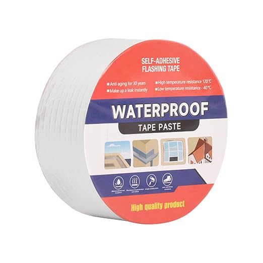 Butyl Waterproof Tape 2" x 16.4',Outdoor Leakproof Tape for Plastic and Metal Repair,RV Repair,Window and Boat Sealing,Silicone,Glass and EDPM Roof Leak Repair