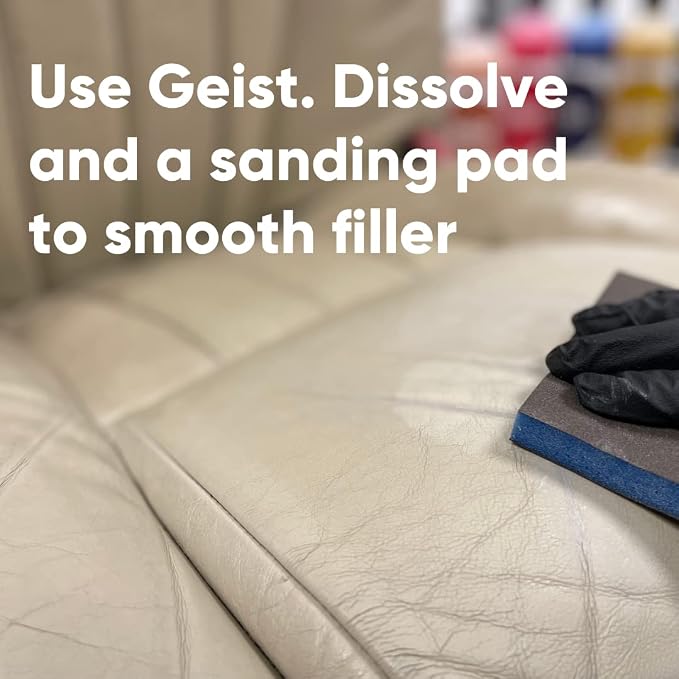 Geist. Easy DIY Colour Restorer and Filler for Leather & Vinyl | Refresh, Repair & re-dye Scuffs, Colour Damage and Small Cracks (Dark Brown, 20ml Filler)