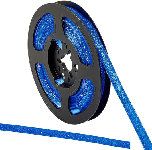 GORGECRAFT 9.84 Feet Glitter Caulk Tape Self Adhesive Molding Trim Strips Peel and Stick 0.31" Decorative Caulking Gap Sealant Edging Border for Stove Sink Toilet Bathtub Wall Edge Cabinet Medium Blue
