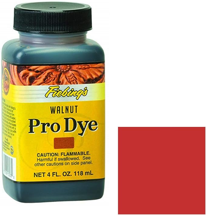 Fiebing's Pro Dye Leather Dye (4 Fl Oz) - Alcohol-Based, Penetrating, Permanent Dye for Shoes, Belts, Furniture - Vivid Color, Superior Color Fastness