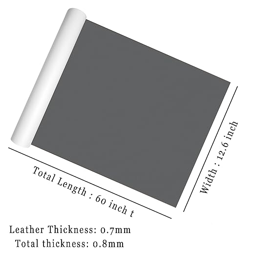 Leather Repair Patch for Furniture 12.6 x 60 inch Dark Grey Waterproof Durable Leather Tape,Self-Adhesive Leather Patches for Couches,Sofa,Car Seat,Vinyl Chairs,Fabric Fix Etc.