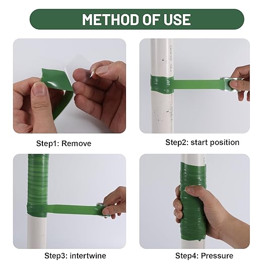 2-Pack Green Silicone Tape (20 Ft Total) - Flexible Grip Tape for Sport Rackets & Fishing Rods - Leak Seal Repair for Irrigation Pipes - Easy-Peel Liner, 1 Inch x 10 Feet