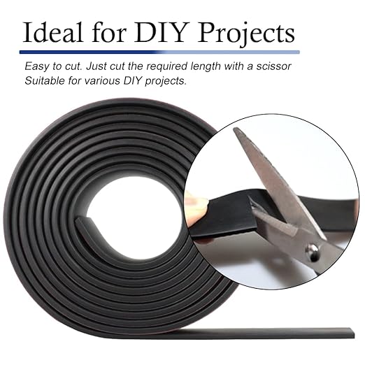 Neoprene Rubber Strips Self Adhesive Solid Rubber Sheets, Rolls & Strips for DIY Gaskets Crafts Pads Seals Warehouse Flooring Neoprene Sheet with Adhesive Backing (1" Wide x 1/8" Thick x 40' Long)