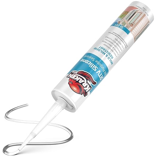 Kraken Bond Clear Silicone Sealant Waterproof% 100-10 fl oz Cartridge - RTV Silicone Caulk Kitchen and Bathroom, All Purpose, Window Caulking Sealant Outdoor, RV, Exterior Use Silicon - 1 Pack