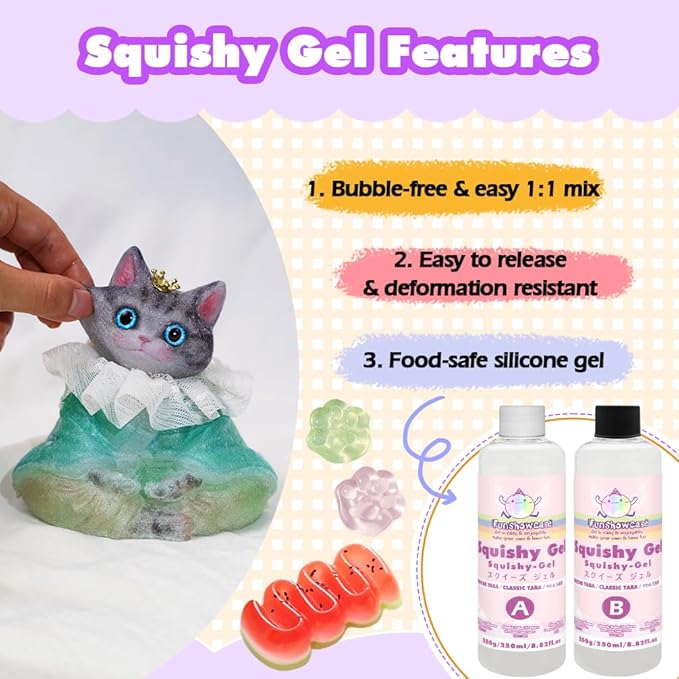 Taba Squishy Kits Flex Rubber for Squishy Making Liquid Silicone 17oz Pack Classic Tabba