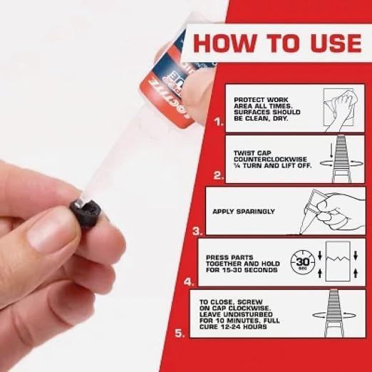 Loctite Super Glue Liquid Longneck Bottle, 5g Bottle (Pack of 1) Instant Adhesive for Plastic, Wood & Metal, Clear Superglue with Extra Long Precision Nozzle, Quick‑Dry Formula