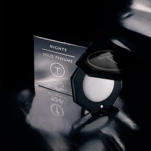 Tova Nights Solid Perfume Compact – Floral Woody Pocket Perfume Dab-On for Women – USA Made & Cruelty-Free – 2.4 g