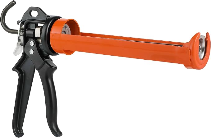 Bates- Caulking Gun, 24:1 High Thrust Ratio, Orange, Caulking Tool Gun, Heavy Duty Caulk Gun No Drip Caulk Gun, Hand Caulking Guns, Silicone Gun, Caulking Gun Tool