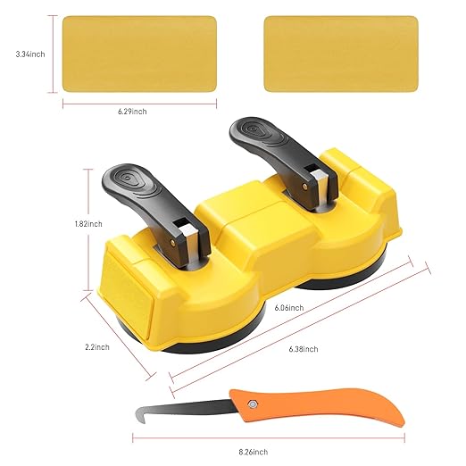 Laminate Floor Repair Kit – Double-Sided Heavy Duty Floor Gap Fixer Tool with Enhanced Suction Cup & 2 Pcs Adhesive Pads for Vinyl Plank, Hardwood & Tile – Close The Gaps, No More Tripping (1pc kit)