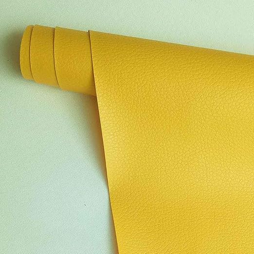 Leather Repair Patch,Self Adhesive Leather Repair Tape for Furniture,PU Leather Repair Kit for Car Seat, Couch, Sofa, Chair, (Yellow,4X50 inch)