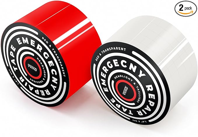 VViViD Headlight & Taillight Adhesive Repair Tape Red and Transparent 2-Roll Pack (1.8" x 7ft)