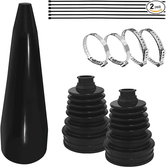 2PCS CV Axle Boot Repair Kit with Expander Tool, 4 Stainless Steel Clamps and 6 Cable Ties, Universal CV Joint Split CV Boot Repair Kit for 19mm to 24mm Drive Shaft & Chassis Protection