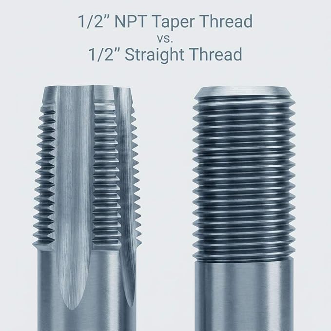 QWORK 1/2"-14 NPT Pipe Tap – Metal Thread Repair Tool for Steel, Iron & Copper Fittings