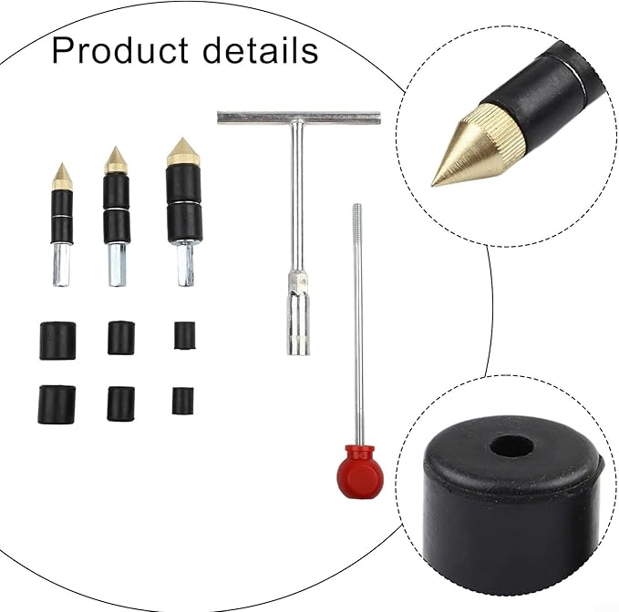 FABsULETTA Stainless Steel Hot Melt Water Stop Pin Kit, PPR Pipe Repair Tool Set with RuBsBser Rings for Concrete SlaBs and Through Wall Leaks(B)