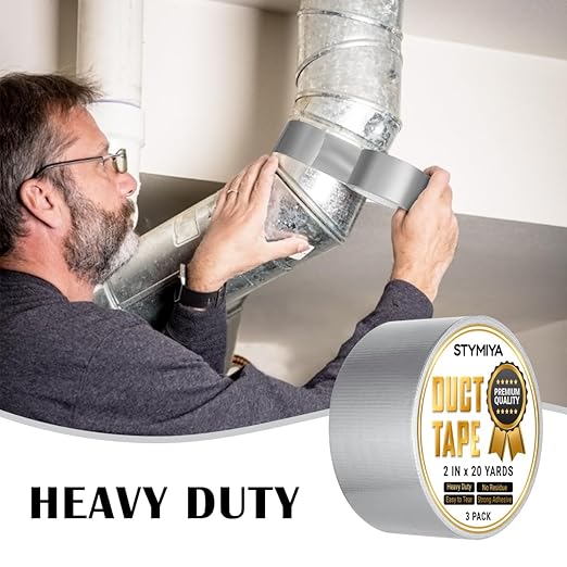 Silver Duct Tape Bulk Pack Heavy Duty: Wide Waterproof Outdoor Duck Furniture Repair Tape - Strong Adhesive Weather UV Resistant No-Residue Masking Tapes Patterns Variety Pack (6, Silver)