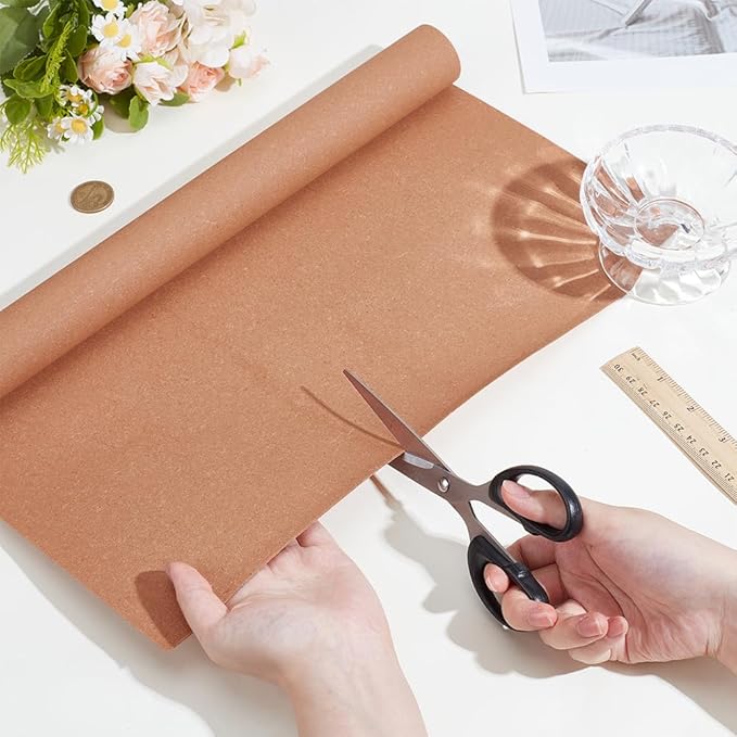 BENECREAT 59x15.7inch Leather Stiffener Roll, Sandy Brown Bag Stiffener, PVC Leather Roll for Leather Bag Liner, Craft DIY, 0.4mm Thick