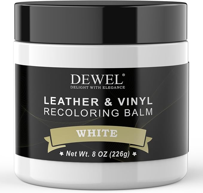DEWEL Leather Recoloring Balm, White Leather Color Restorer for Scratched and Faded, Leather Scratch Remover, Upgrade Leather Repair Kit for Restore Couches, Car Seats, Shoes, Boots