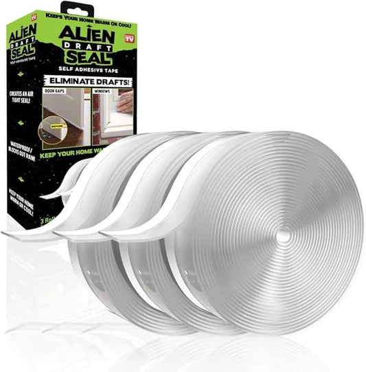 Alien Draft Insulation Tape Transparent Silicone Weather Stripping Door Seal Strip and Under Door Draft Stopper for Windows and Door Bottoms As Seen On TV