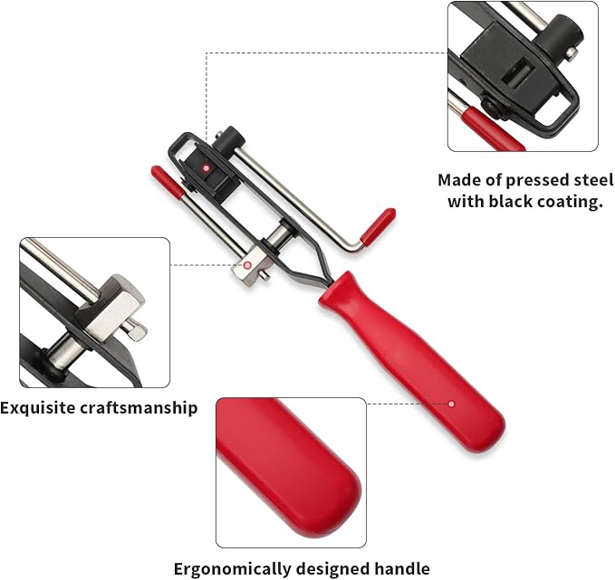12 PCS For Auto/ATV CV Joint Axle Boot Clamp Pliers Tool with CV Boot Clamps Kit, 10 Crimp Bands-Ear Type Extension For Most Cars