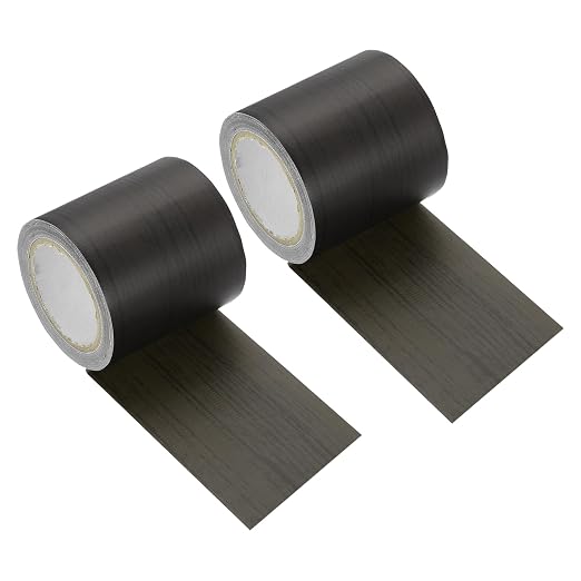 uxcell 2 Pcs Wood Grain Repair Tape, 2.2" x 15ft Self Adhesive Wood Grain Colored Duct Tape Waterproof Repair Patch for Furniture Floor Scratch Fix, Baseboards, DIY Decor, Black