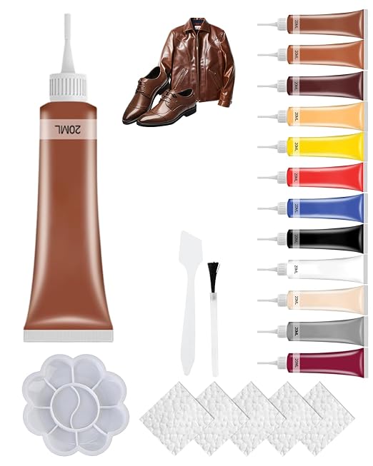 2026 New Advanced Leather Repair Gel, Professional Multi-Color Vinyl Repair Cream Kit, Multipurpose Restoration Set for Car Interior, Couches, Leather Jackets (Coffee)