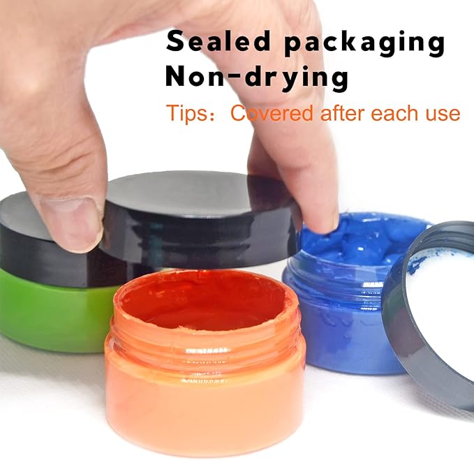 12 Color Chalk Paste and 9 Mini Squeegees Paint for Stencils,Chalk Paste Set for Mush Stencils,Mesh Transfer Furniture DIY Home Decoration