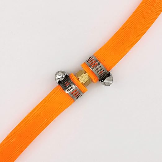 Da by 3 pcs 5/16"(8mm) Brass Barb Splicer Mender Hose Fitting with 6 pcs Stainless Steel Pipe Clamps for Water/Fuel/Air