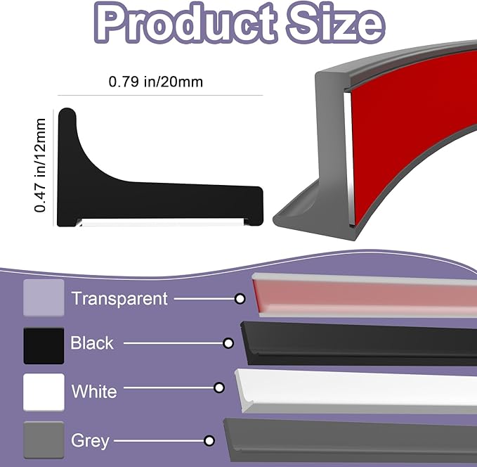 Shower Threshold Water Dam Barrier - Versatile, Silicone Shower Water Guard Stopper Seal Strip for Bathroom Floor, Bathtub Rim, Kitchen Countertop (Gray, 32 In/ 0.8M)