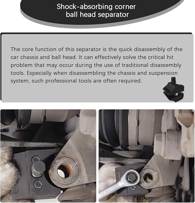BESULEN Suspension Strut Split Hub Steering Knuckle Spreader Tool, Double-Sided Reinforced Shock Absorber Strut Remover, Lower Control Arm Ball Joint Prying Spliter, Universal Fit