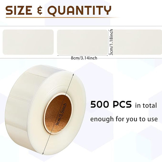 Zonon 1000 Pcs Label Protector Back to School Clear Labels Stickers Wafer Seals Waterproof Labels Library Supplies for Protecting Barcodes, Numbers and Stickers (3.14 x 1.18 Inch,Rectangle)