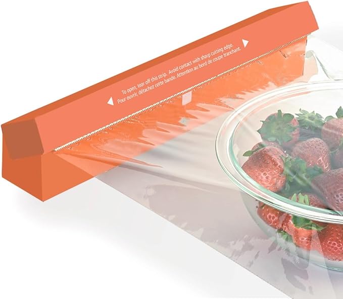 Amazon Basics Plastic Food Wrap, BPA Free, Microwavable, 200 Sq Ft, Pack of 1