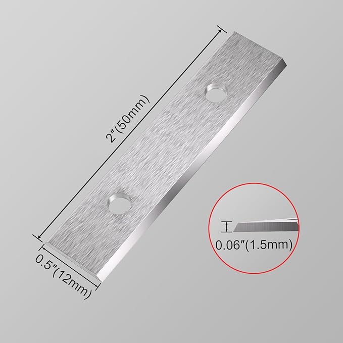 LU&MN Carbide Scraper Replacement Blades, 2" / 50×12×1.5mm Double-Edged Reversible Blades, Fits Most Handheld Paint, Glue& Grout Scrapers, 100Pieces