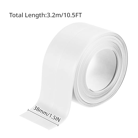 3 Rolls Caulk Tape Self Adhesive Caulk Strip Waterproof,White Caulking Sealant Trim for Bathroom, Caulk Sealing Strip for Toilet Sink Edge Protector with Sealing Tool (10.5Ft x 1.5In)