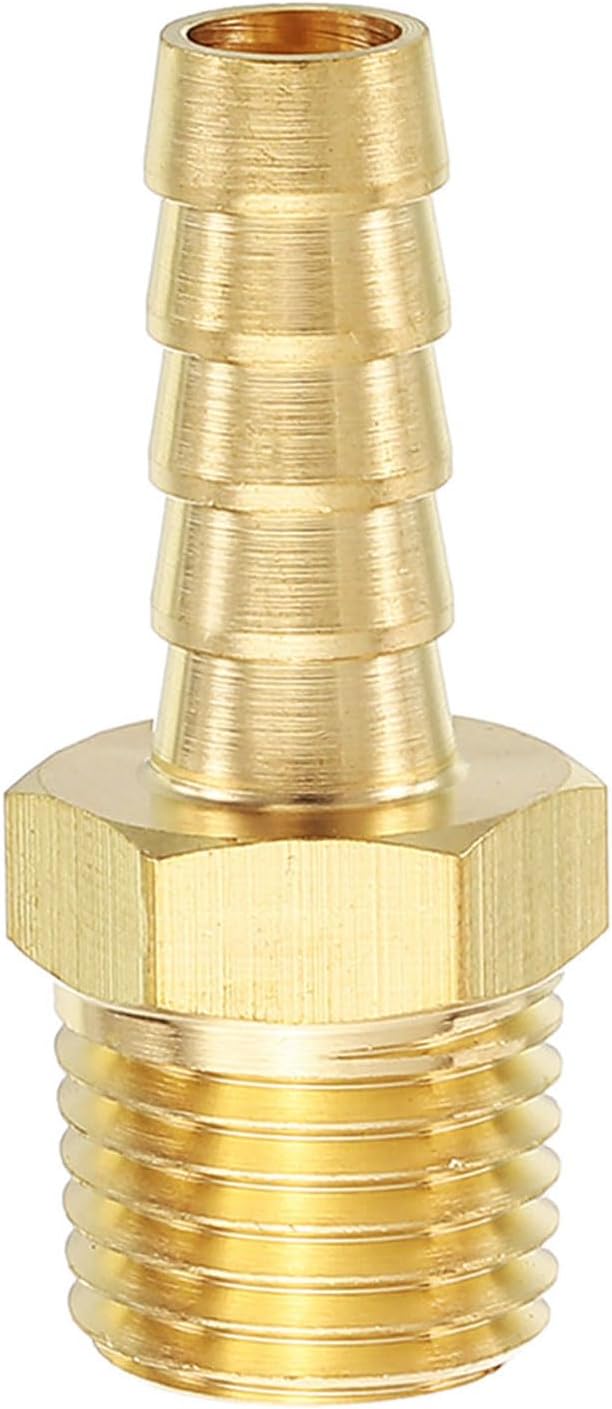 Pack of 1 Brass Hose Barb Fittings 12mm Hose Barb to 1/2" G Male Fittings for Home Machines, Massage Bathtubs, and Irrigation Systems