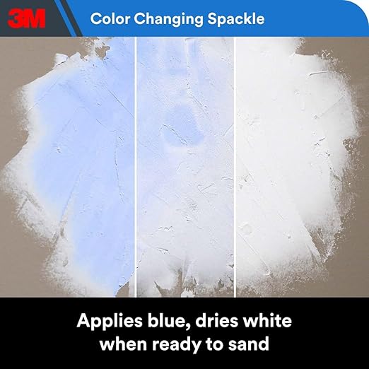 3M High Strength Color Changing Spackling Compound, 32 oz Tub, 2 Pack – Blue-to-White Drying Formula, Fast-Drying, No Shrink, Primer-Enhanced, Multi-Surface Wall Repair for Interior and Exterior