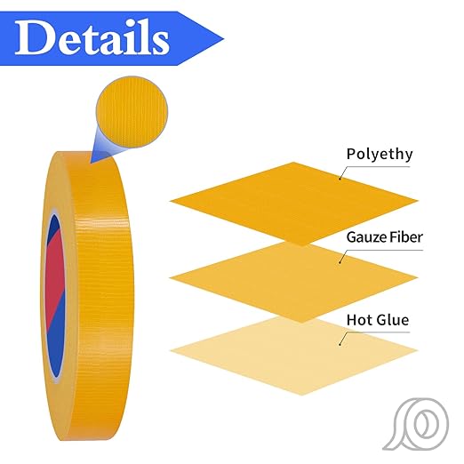 Yellow Heavy Duty Duct Tape, 1 Inch x 55 Yards, Industrial Grade Waterproof & UV Resistant, Strong Adhesive for Indoor Outdoor Repairs, Crafts, Home Improvement and DIY Projects