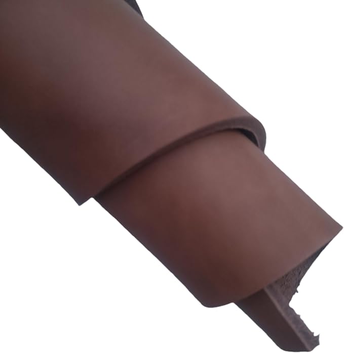 Full Grain Leather Sheet, 4-5mm Thick, Brown Leather, Vegetable Tanned Leather for Crafting, Tooling, Sheath Making (Brown 8 x 12 inches)