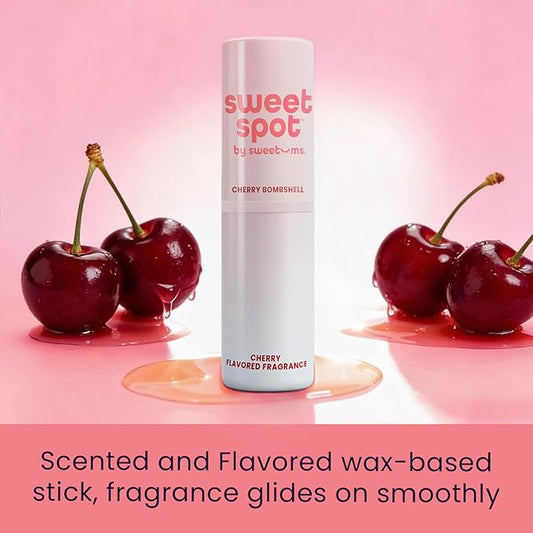 SweetSpot Flavored Solid Perfume Stick, Portable Travel Perfumes for Women, Long Lasting Fragrances, Non Sticky Formula, Natural Ingredients, Fragrance Stick (Cherry)