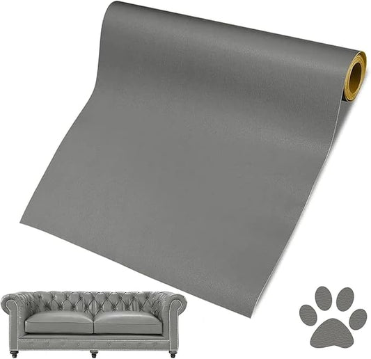 Leather Repair Patch, 24 x 54 Inch, Self Adhesive Leather Repair Tape, Large Vinyl Patch Kit, Vinyl Repair Tape, for Couches, Car Seats, Chairs, Furniture (Dark Grey)