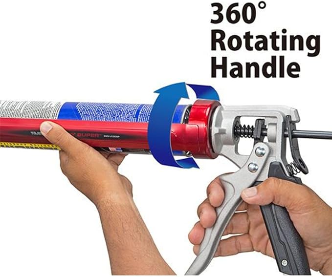 TAJIMA Caulk Gun - 1/10 Gallon (10 oz) Convoy Super Caulking Tool with Rotating Cradle & Auto Flow Stop - CNV-100SP