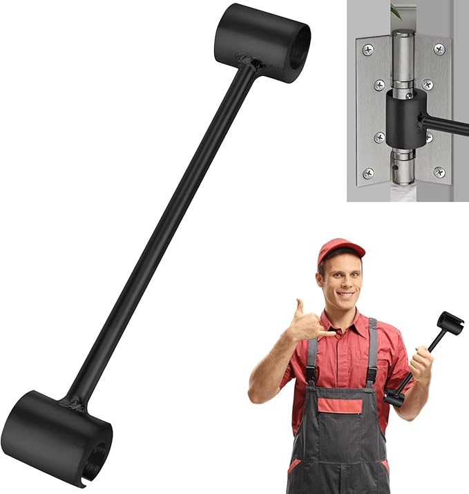 1 Pack Dual Size Door Hinge Adjustment Tool 23–25mm, Door Hinge Repair Tool, Door Gap Adjustment Tool, Door Adjustment Tool, Heavy Duty for Fixing Gaps in Fire, Cleanroom Safety Use(Black)