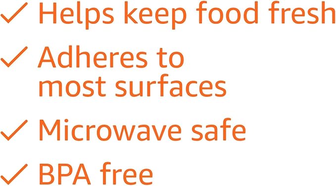 Amazon Basics Plastic Food Wrap,BPA Free,Microwave Safe with Tight Seal,300 Sq Ft,100 Sq Ft Rolls,(Pack of 18)