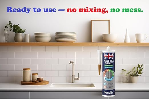 Waterproof Wall Tile Grout Black Cartridge Ready Mixed 16oz / 450g Fast Drying Wall Grout Repair Kit Black, Grout Reviver for Shower, Bathroom, Kitchen, Quick Drying Tile Gap Filler