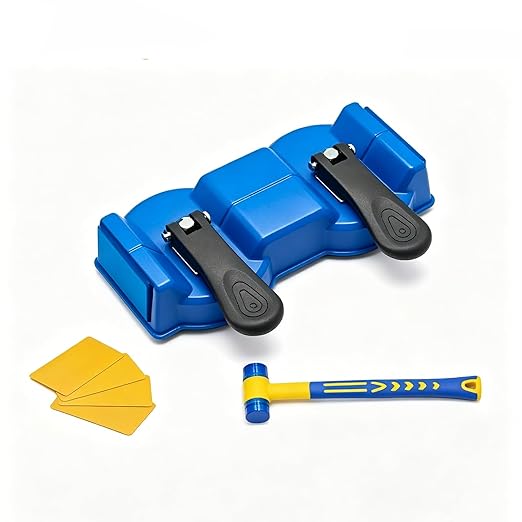 Floor Gap Fixer Tool, Double-Head Vacuum Suction Cup Repair Tool, Durable Hammer and 5pcs Sticky Pads, for Laminate, Vinyl, Wood & Tile Flooring