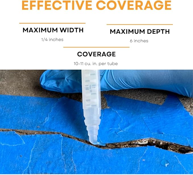 Akona Epoxy Crack Repair - Injectable Crack Filler for Concrete, Brick, Foundational Cracks and Water Leaks, Clear Liquid Epoxy Resin (6 Ounce, 1)