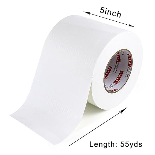 JIALAI HOME 5 inch Wide Duct Tape, Industrial Grade White 5 inches x 55 Yards (164 ft), 9 Mil Heavy-Duty, Waterproof, Strong, Flexible, No Residue, for Crafts & Home Improvement