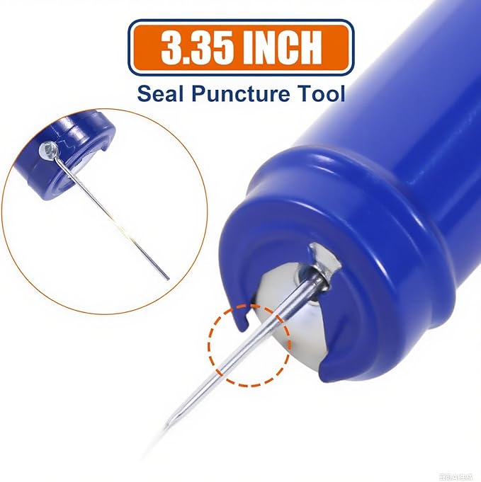 WADFOW 9" Caulk Gun,Sealant Finishing Tool for Kitchen Bathroom Sink Joint,No Drip Silicone Gun with Spout Cutter,Smooth Round Rod for 10oz Caulk Tubes