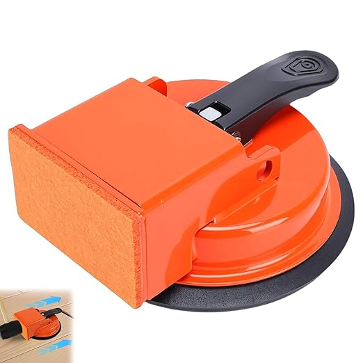 Floor Gap Fixer Tool with Suction Cup, Heavy Duty Flooring Gap Repair Tool for Laminate, Vinyl, Hardwood & Tile Floors, Easy Gap Adjuster, Non-Slip Handle, Orange