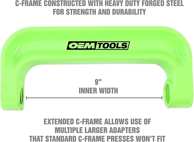 OEMTOOLS 25105 XL C-Frame Ball Joint Press Kit, Press Fit Removal for Trucks, Heavy Duty Ball Joint Tool, Extended Reach for Large Adapters