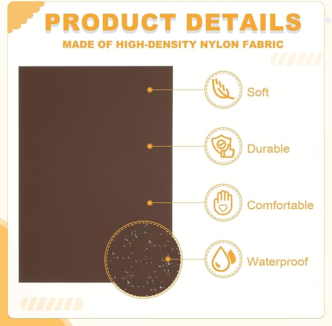 PATIKIL Nylon Repair Patch 8 x 6 Inch, 6pcs Self-Adhesive Down Jacket Repair Patches Waterproof Fabric Repairing Tape for Tents Sleeping Bag Outdoor Camping Gear, Dark Brown